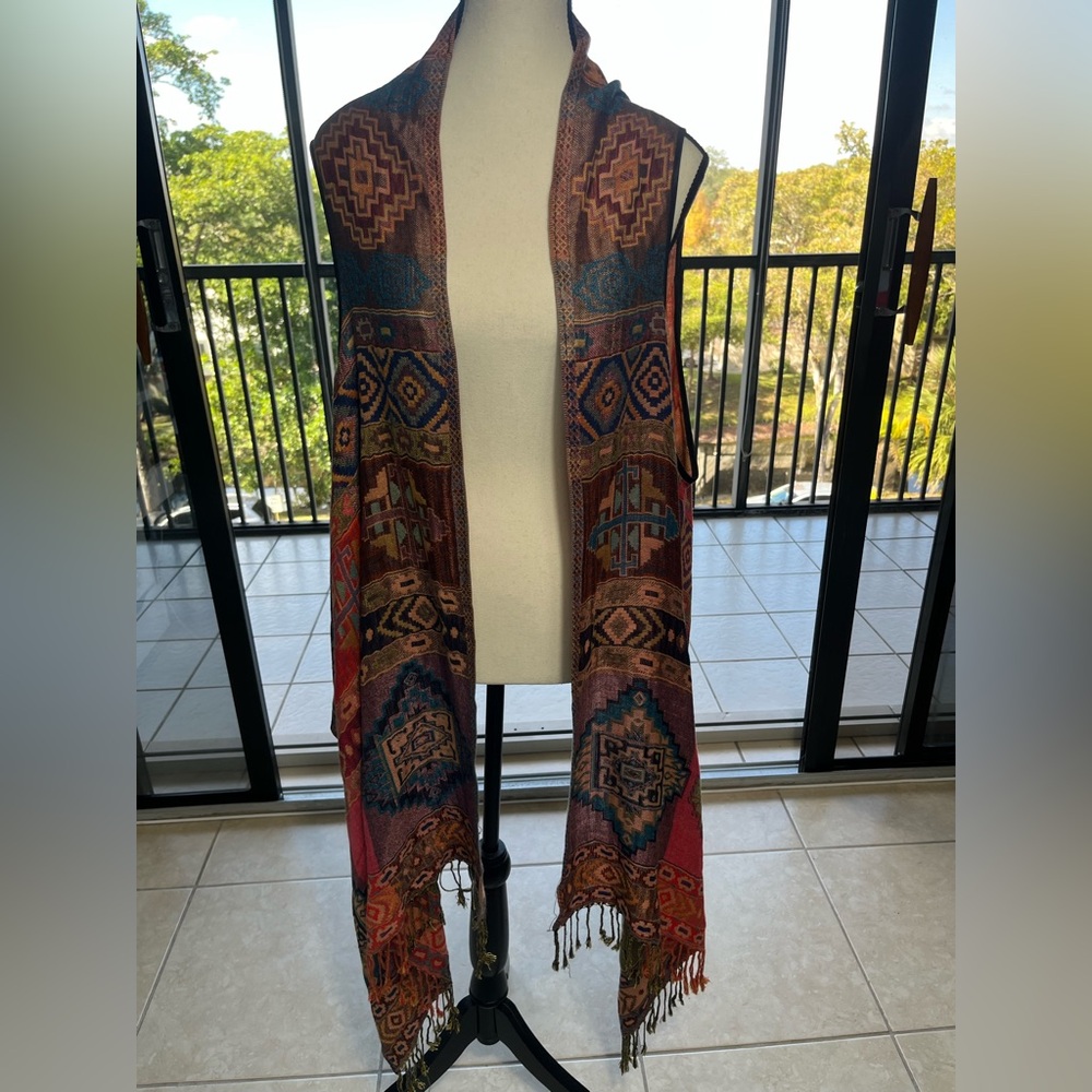 PERUVIAN PASHMINA VEST MULTICOLOR ONE SIZE NEW